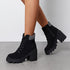 DAMEN-STIEFELETTEN MIT PLATEAU BLOCKABSATZ I PERFEKT FÜR HERBST WINTER